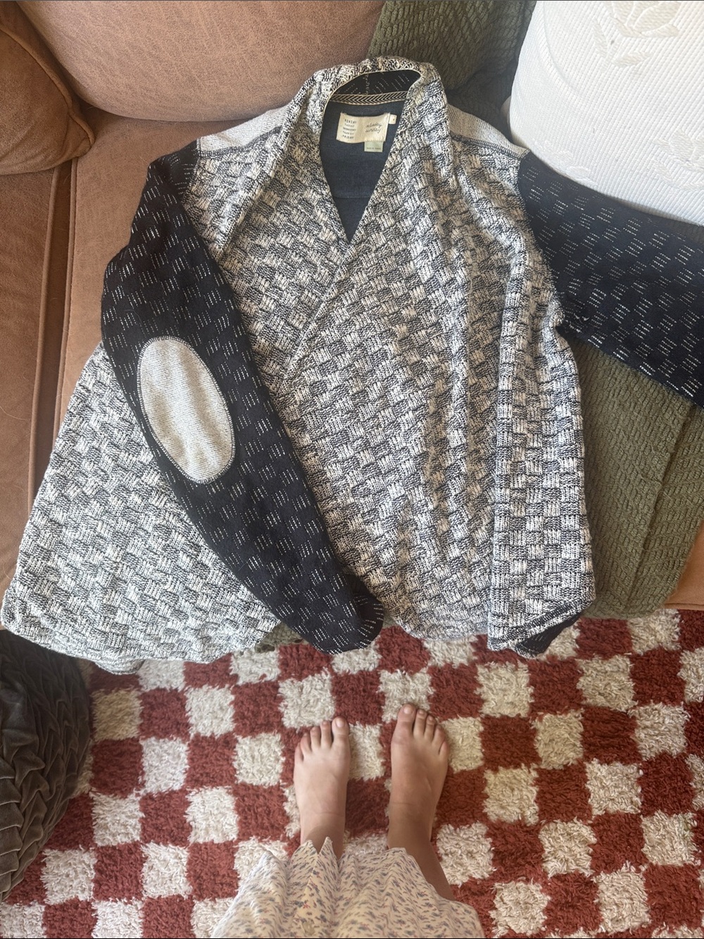 Saturday Sunday Navy Open Cardigan with Contrast Trim